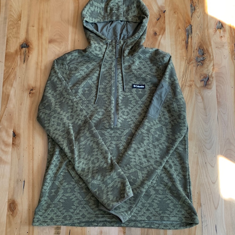 Green Columbia mid zip hoodie
